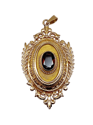 Pendentif Pendentif porte-souvenir ouvrant en or 18 carats et grenat 58 Facettes AB574
