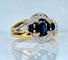 Bague 54 Bague jonc tourbillon en or jaune 18 carats, saphirs et diamants 58 Facettes AB575
