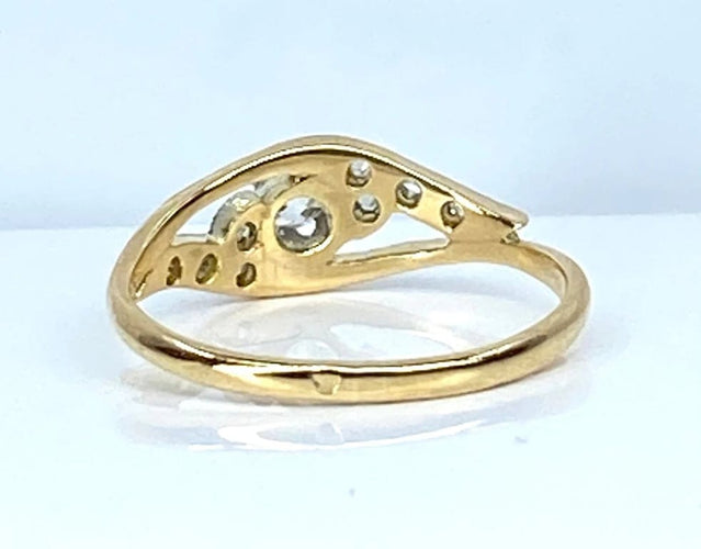 Bague 50 Bague en or 18 carats avec diamant taille ancienne et diamants 58 Facettes AB570
