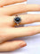 Bague 54 Bague marguerite en or blanc 18 carats avec saphir et diamants 58 Facettes AB576