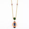 Collier Atelier Georges Lenfant - Exceptionnel Collier en or jaune lapis lazuli, jade, nephrite, corail et onyx. 58 Facettes 58FC9