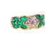 Bague 53 Bague jonc en or jaune 18 carats, diamants et émeraudes navettes 58 Facettes AB576 bis
