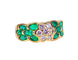 Bague 53 Bague jonc en or jaune 18 carats, diamants et émeraudes navettes 58 Facettes AB576 bis
