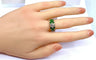 Bague 53 Bague jonc en or jaune 18 carats, diamants et émeraudes navettes 58 Facettes AB576 bis