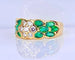 Bague 53 Bague jonc en or jaune 18 carats, diamants et émeraudes navettes 58 Facettes AB576 bis