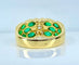 Bague 53 Bague jonc en or jaune 18 carats, diamants et émeraudes navettes 58 Facettes AB576 bis