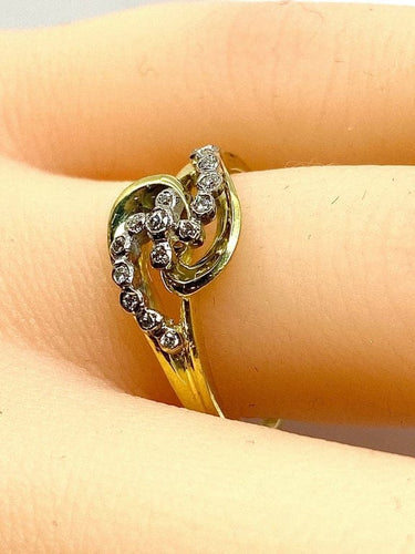 Bague 53 Bague en or jaune 18 carats sertie de diamants 58 Facettes AB579