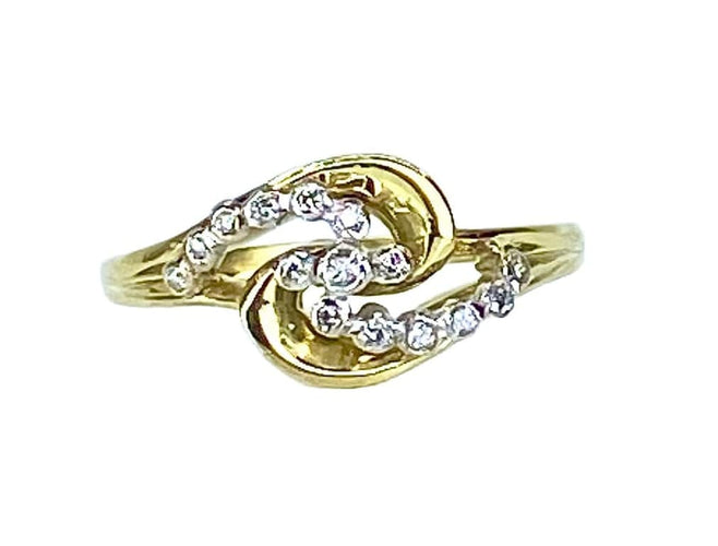 Bague 53 Bague en or jaune 18 carats sertie de diamants 58 Facettes AB579