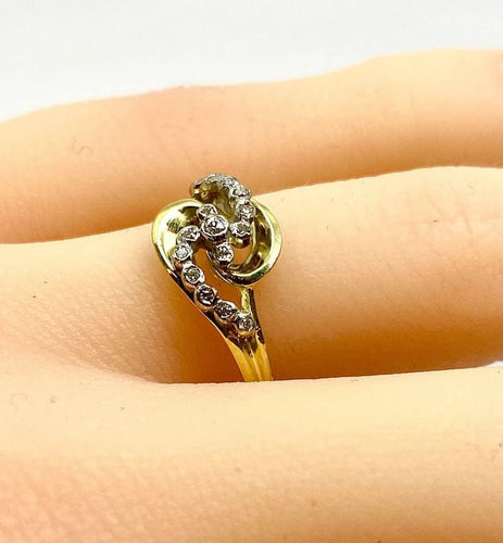 Bague 53 Bague en or jaune 18 carats sertie de diamants 58 Facettes AB579