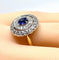 Bague 52 Bague en or jaune et or blanc 18 carats avec saphir et diamants 58 Facettes AB580
