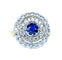 Bague 52 Bague en or jaune et or blanc 18 carats avec saphir et diamants 58 Facettes AB580
