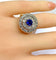 Bague 52 Bague en or jaune et or blanc 18 carats avec saphir et diamants 58 Facettes AB580