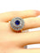 Bague 52 Bague en or jaune et or blanc 18 carats avec saphir et diamants 58 Facettes AB580