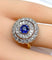 Bague 52 Bague en or jaune et or blanc 18 carats avec saphir et diamants 58 Facettes AB580