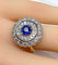 Bague 52 Bague en or jaune et or blanc 18 carats avec saphir et diamants 58 Facettes AB580