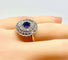 Bague 52 Bague en or jaune et or blanc 18 carats avec saphir et diamants 58 Facettes AB580