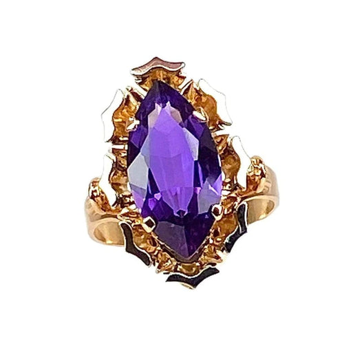 Bague 51 Bague en or jaune 18 carats à améthyste 58 Facettes AB581