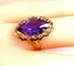 Bague 51 Bague en or jaune 18 carats à améthyste 58 Facettes AB581
