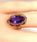Bague 51 Bague en or jaune 18 carats à améthyste 58 Facettes AB581