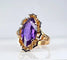 Bague 51 Bague en or jaune 18 carats à améthyste 58 Facettes AB581