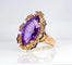 Bague 51 Bague en or jaune 18 carats à améthyste 58 Facettes AB581