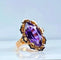 Bague 51 Bague en or jaune 18 carats à améthyste 58 Facettes AB581