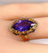 Bague 51 Bague en or jaune 18 carats à améthyste 58 Facettes AB581
