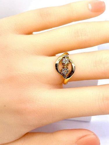 Bague 55 Bague toi et moi en or jaune 18 carats et diamants 58 Facettes AB585