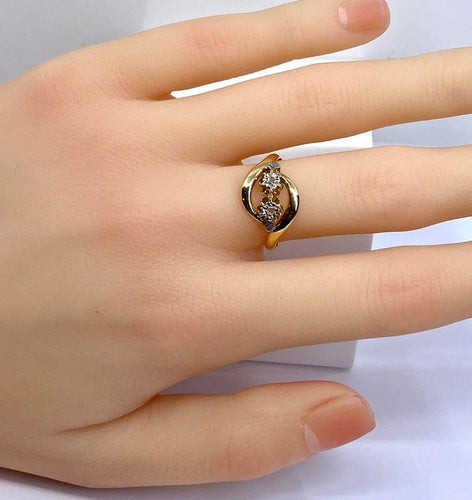 Bague 55 Bague toi et moi en or jaune 18 carats et diamants 58 Facettes AB585