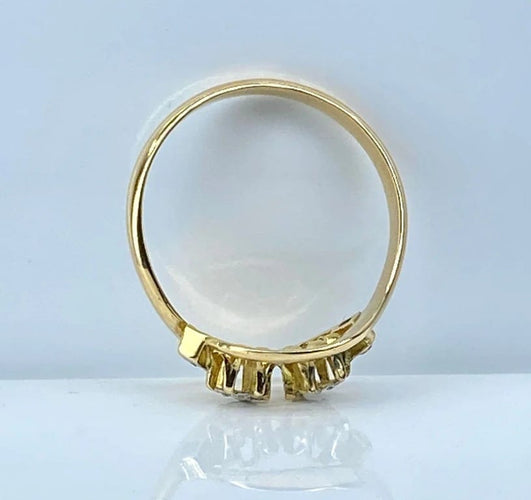 Bague 55 Bague toi et moi en or jaune 18 carats et diamants 58 Facettes AB585