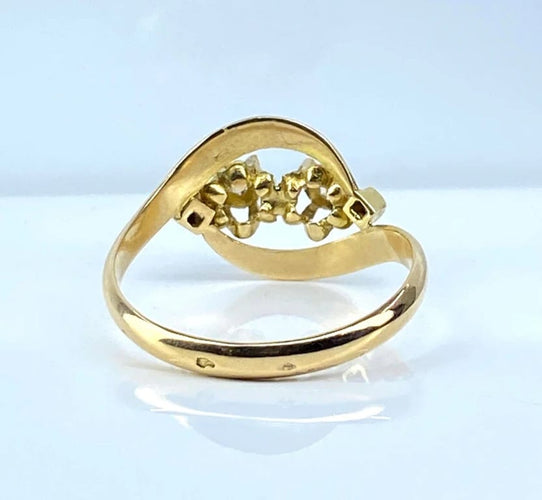 Bague 55 Bague toi et moi en or jaune 18 carats et diamants 58 Facettes AB585