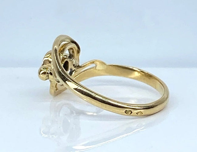 Bague 51 Bague tourbillon en or jaune 18 carats et saphir 58 Facettes AB586