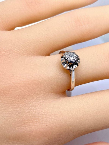 Bague 53 Bague solitaire en or blanc 18 carats et diamant 58 Facettes AB587