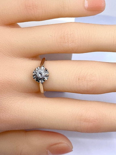 Bague 53 Bague solitaire en or blanc 18 carats et diamant 58 Facettes AB587