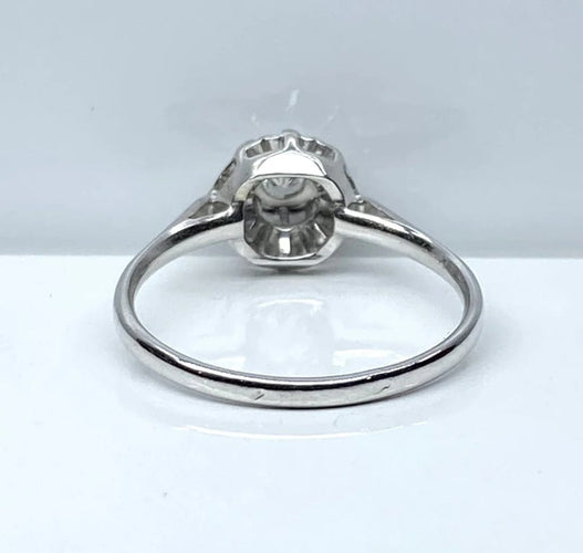 Bague 53 Bague solitaire en or blanc 18 carats et diamant 58 Facettes AB587