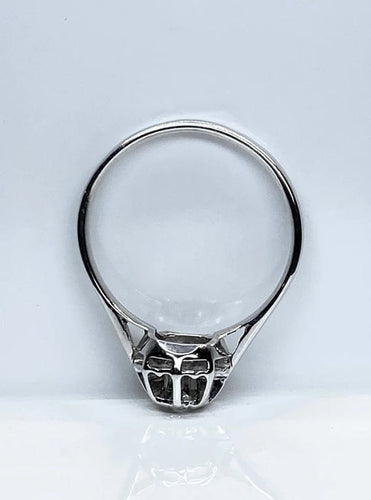 Bague 53 Bague solitaire en or blanc 18 carats et diamant 58 Facettes AB587