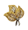 Broche Broche feuille en or jaune 18 carats et diamants 58 Facettes AB592bis