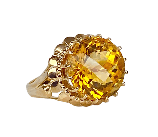 Bague 53 Bague en or jaune 18 carats à topaze 58 Facettes AB595bis