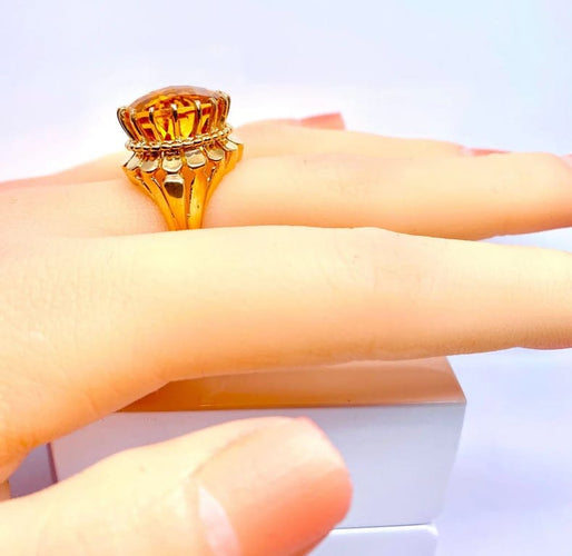 Bague 53 Bague en or jaune 18 carats à topaze 58 Facettes AB595bis