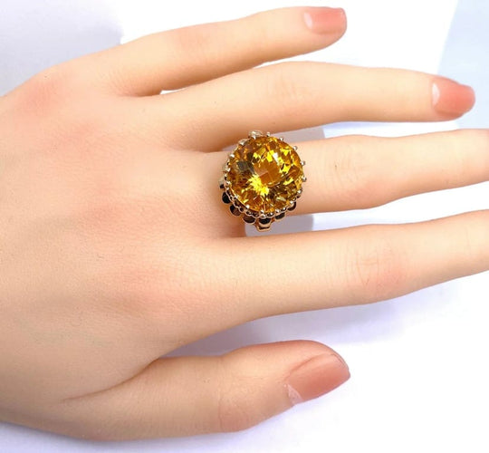 Bague 53 Bague en or jaune 18 carats à topaze 58 Facettes AB595bis