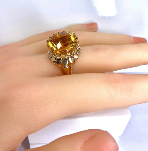 Bague 53 Bague en or jaune 18 carats à topaze 58 Facettes AB595bis