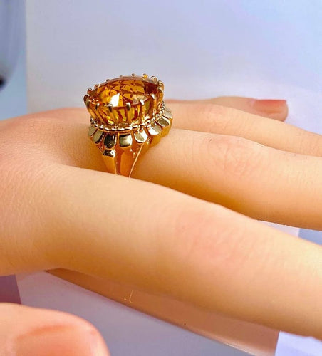 Bague 53 Bague en or jaune 18 carats à topaze 58 Facettes AB595bis