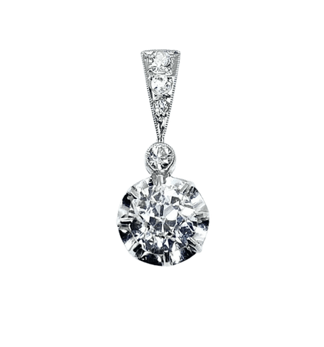Pendentif Pendentif en or blanc 18 carats et diamants taille ancienne 58 Facettes AB593bis