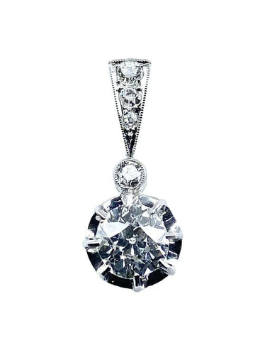 Pendentif Pendentif en or blanc 18 carats et diamants taille ancienne 58 Facettes AB593bis