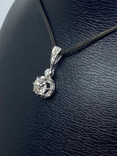 Pendentif Pendentif en or blanc 18 carats et diamants taille ancienne 58 Facettes AB593bis
