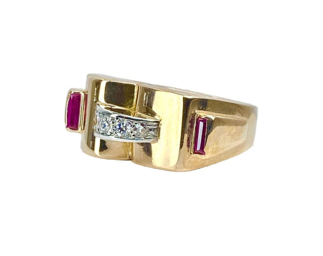 Bague 60 Bague Tank en or jaune 18 carats et diamants 58 Facettes AB603