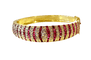Bracelet Bracelet jonc ouvrant en or jaune 18 carats, rubis et diamants 58 Facettes AB608
