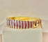 Bracelet Bracelet jonc ouvrant en or jaune 18 carats, rubis et diamants 58 Facettes AB608