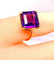Bague 47 Bague en or jaune 18 carats avec améthyste carrée 58 Facettes AB616