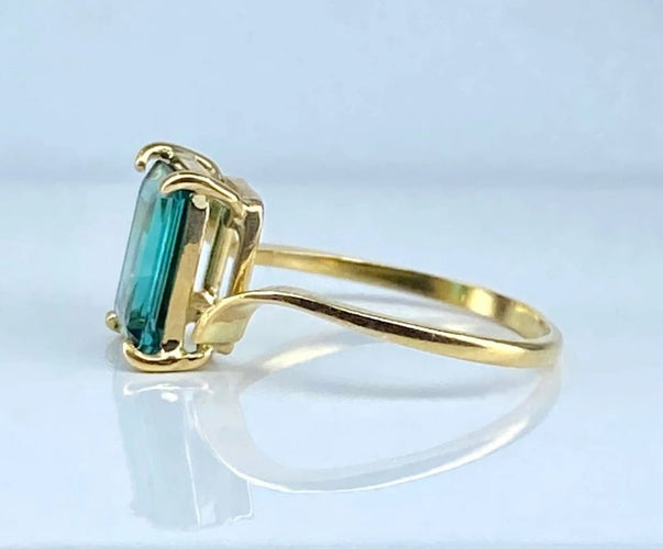 Bague 46 Bague en or jaune 18 carats et tourmaline verte 58 Facettes AB617